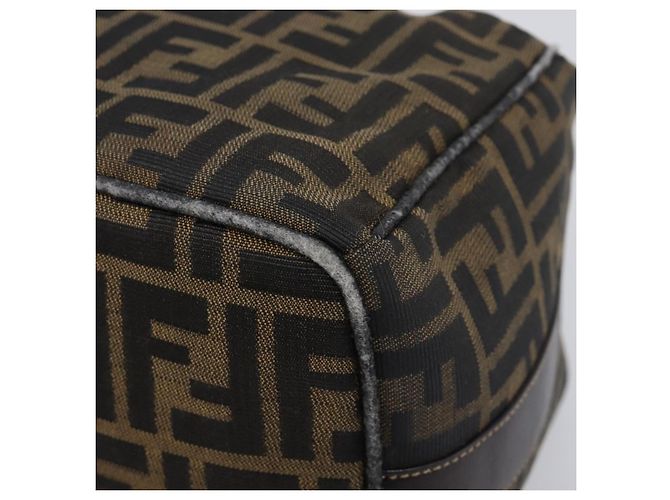 Borsa a mano Vanity FENDI Zucca Canvas Marrone Tono Oro Auth 199059 - vista 15