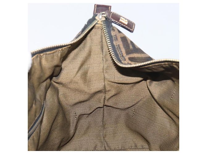 Borsa a mano Vanity FENDI Zucca Canvas Marrone Tono Oro Auth 199059 - vista 20