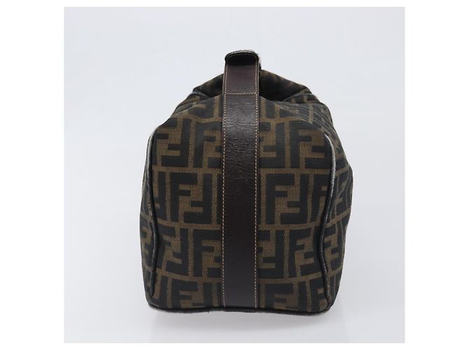Borsa a mano Vanity FENDI Zucca Canvas Marrone Tono Oro Auth 199059 - vista 3