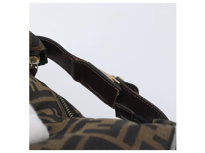 Borsa a mano Vanity FENDI Zucca Canvas Marrone Tono Oro Auth 199059 - vista 7