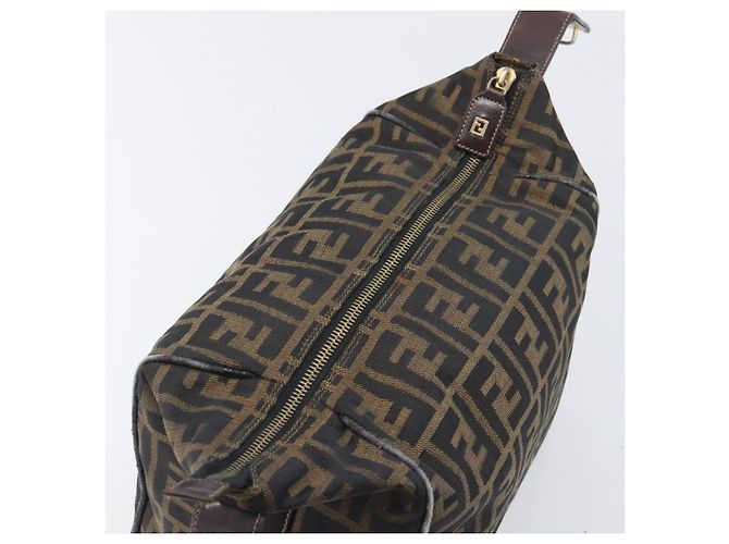 Borsa a mano Vanity FENDI Zucca Canvas Marrone Tono Oro Auth 199059 - vista 9