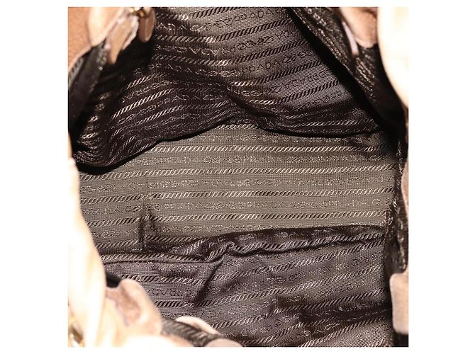 Borsa a mano PRADA in pelle 2way Beige Oro Auth 199056 D'oro - vista 11