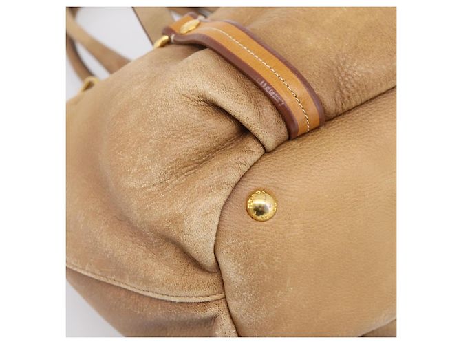 Borsa a mano PRADA in pelle 2way Beige Oro Auth 199056 D'oro - vista 16