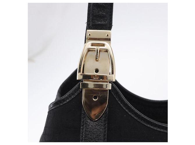 Borsa a mano GUCCI Canvas Black Gold 145761 Auth ka5897V Nero D'oro - vista 10