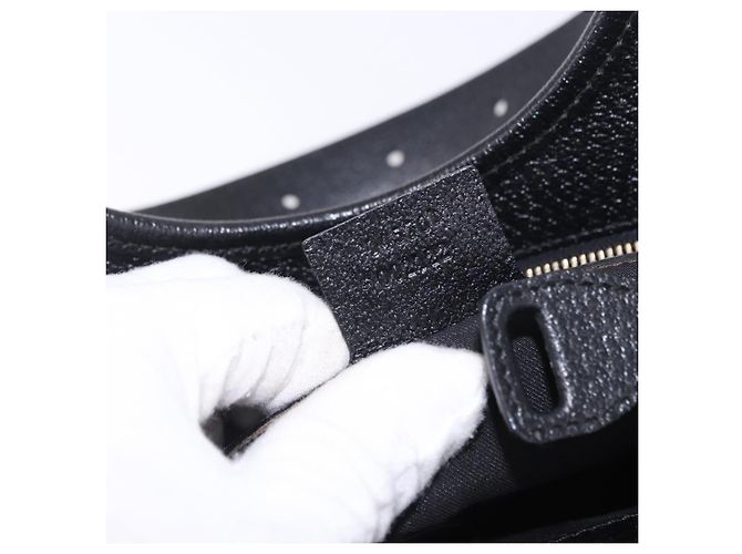 Borsa a mano GUCCI Canvas Black Gold 145761 Auth ka5897V Nero D'oro - vista 12