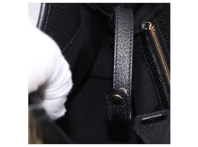 Borsa a mano GUCCI Canvas Black Gold 145761 Auth ka5897V Nero D'oro - vista 19