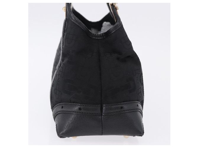 Borsa a mano GUCCI Canvas Black Gold 145761 Auth ka5897V Nero D'oro - vista 4