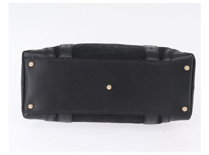 Borsa a mano GUCCI Canvas Black Gold 145761 Auth ka5897V Nero D'oro - vista 5