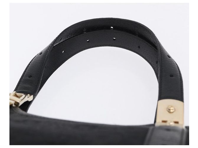 Borsa a mano GUCCI Canvas Black Gold 145761 Auth ka5897V Nero D'oro - vista 8