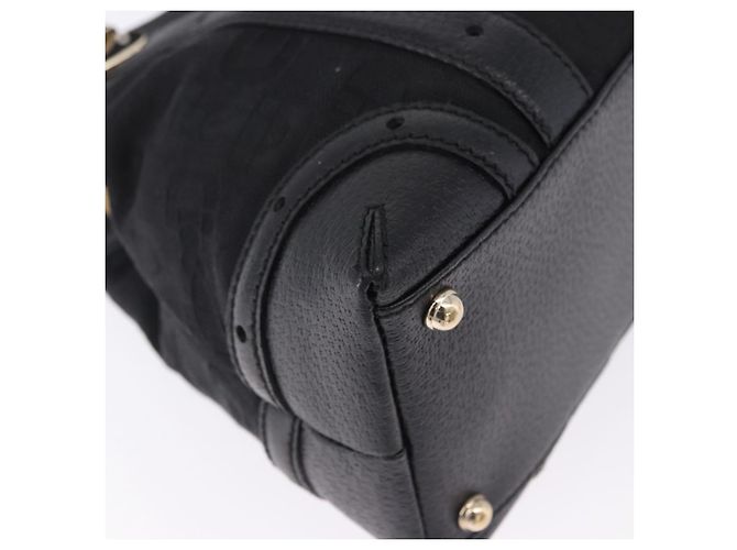 Borsa a mano GUCCI Canvas Black Gold 145761 Auth ka5897V Nero D'oro - vista 9