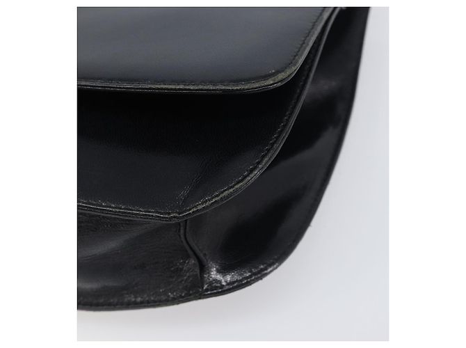 Borsa a tracolla con catena PRADA in pelle nera argento Auth ep15821A Nero - vista 15