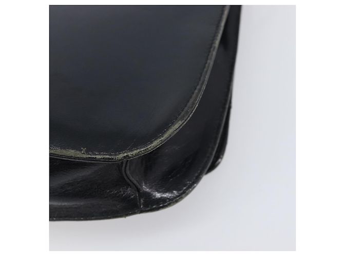 Borsa a tracolla con catena PRADA in pelle nera argento Auth ep15821A Nero - vista 17