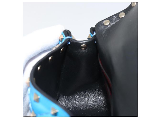 Borsa a tracolla VALENTINO Micro Rockstud Chain in pelle 2way Blu Auth 198466V Argento - vista 22