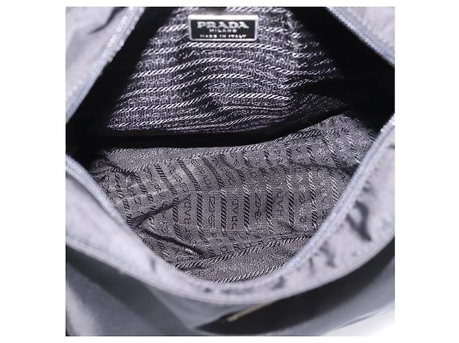 Borsa a tracolla PRADA Nylon Black Silver Auth 200908V Nero Argento - vista 10