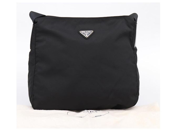 Borsa a tracolla PRADA Nylon Black Silver Auth 200908V Nero Argento - vista 12