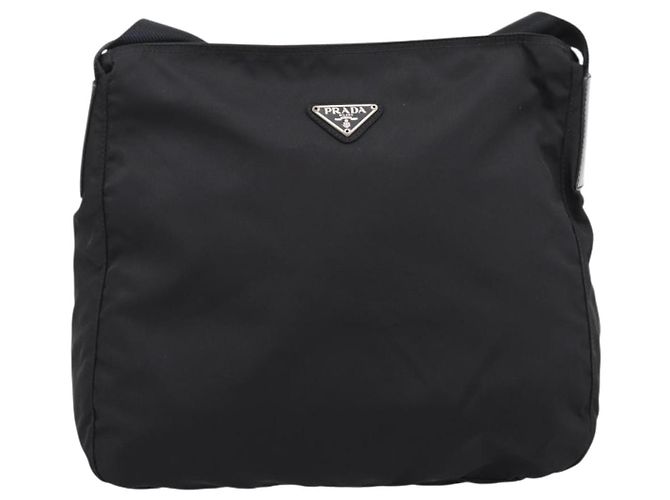 Borsa a tracolla PRADA Nylon Black Silver Auth 200908V Nero Argento - vista 13