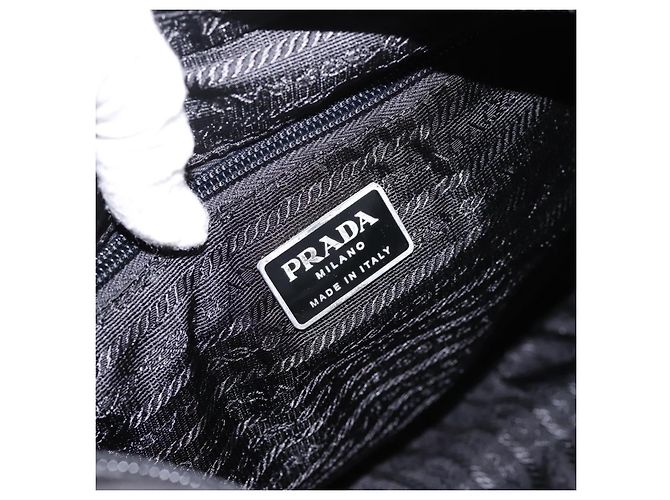 Borsa a tracolla PRADA Nylon Black Silver Auth 200908V Nero Argento - vista 20