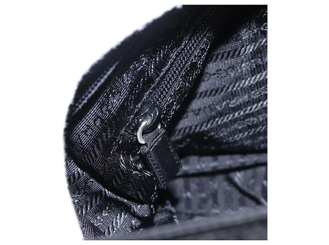 Borsa a tracolla PRADA Nylon Black Silver Auth 200908V Nero Argento - vista 23