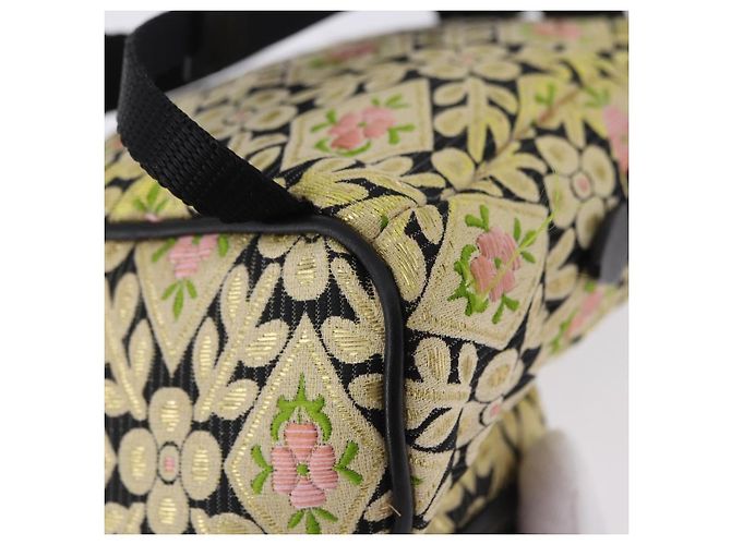 Borsa a tracolla Miu Miu Raso Giallo Argento Auth 195988M - vista 19