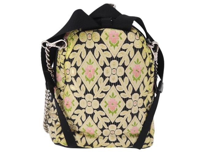 Borsa a tracolla Miu Miu Raso Giallo Argento Auth 195988M - vista 2
