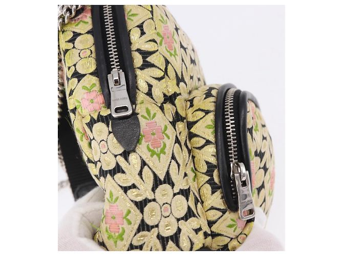 Borsa a tracolla Miu Miu Raso Giallo Argento Auth 195988M - vista 21