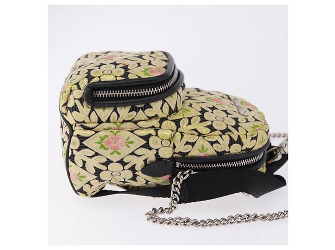 Borsa a tracolla Miu Miu Raso Giallo Argento Auth 195988M - vista 3