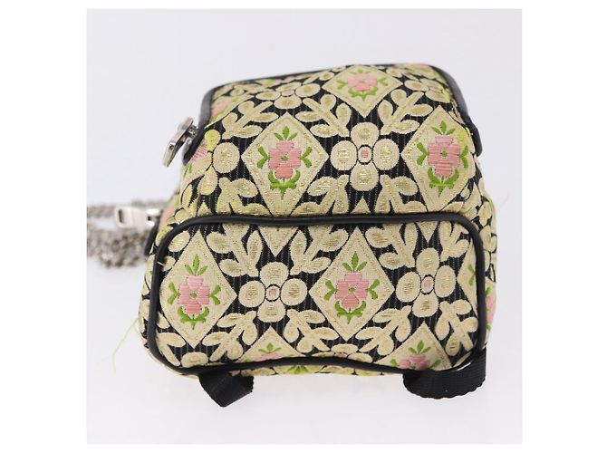 Borsa a tracolla Miu Miu Raso Giallo Argento Auth 195988M - vista 6