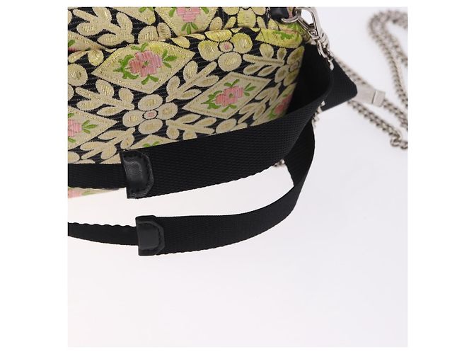 Borsa a tracolla Miu Miu Raso Giallo Argento Auth 195988M - vista 9