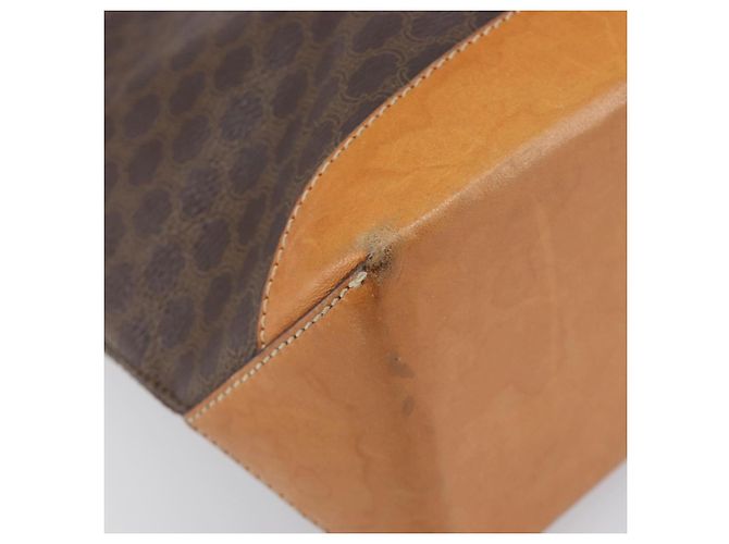 Céline Borsa a mano CELINE Macadam PVC Pelle Marrone Tono Oro Auth ep15786 - vista 14