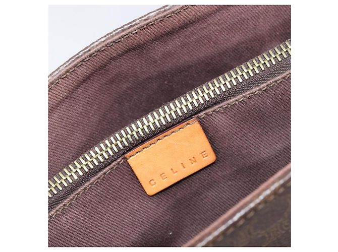 Céline Borsa a mano CELINE Macadam PVC Pelle Marrone Tono Oro Auth ep15786 - vista 17