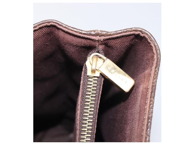 Céline Borsa a mano CELINE Macadam PVC Pelle Marrone Tono Oro Auth ep15786 - vista 20