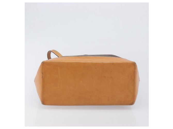 Céline Borsa a mano CELINE Macadam PVC Pelle Marrone Tono Oro Auth ep15786 - vista 5