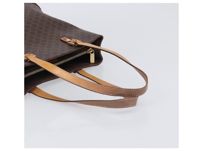 Céline Borsa a mano CELINE Macadam PVC Pelle Marrone Tono Oro Auth ep15786 - vista 7