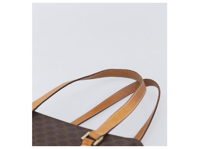 Céline Borsa a mano CELINE Macadam PVC Pelle Marrone Tono Oro Auth ep15786 - vista 8