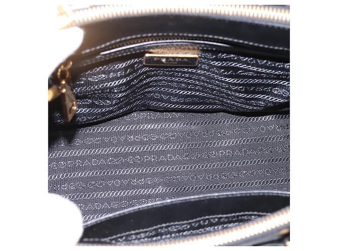 Borsa a Mano PRADA Saffiano 2way Nero Tono Oro Auth 199176M - vista 10