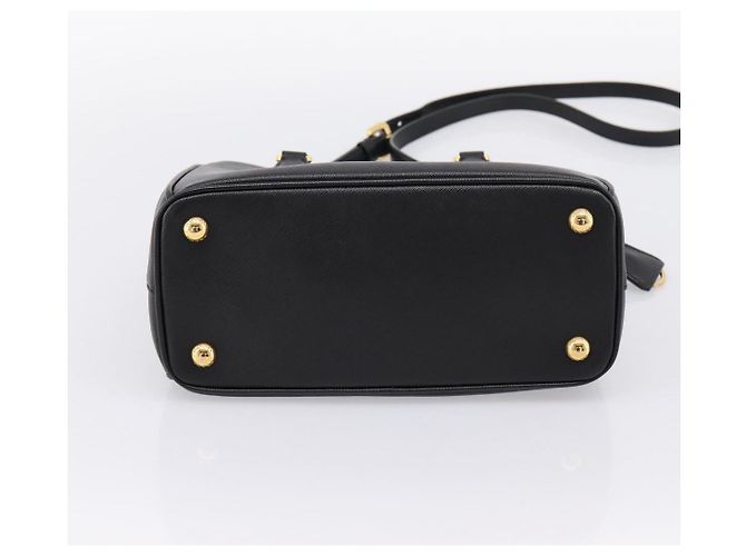 Borsa a Mano PRADA Saffiano 2way Nero Tono Oro Auth 199176M - vista 5