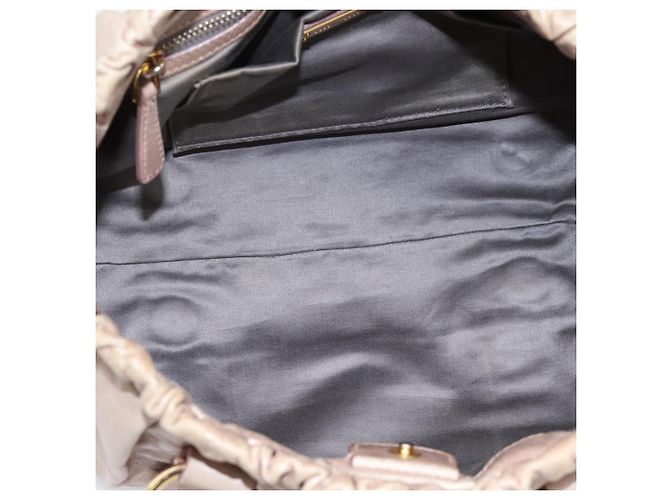 Borsa a mano Miu Miu Vitellolux 2way Beige Gold Auth 199109V D'oro - vista 10