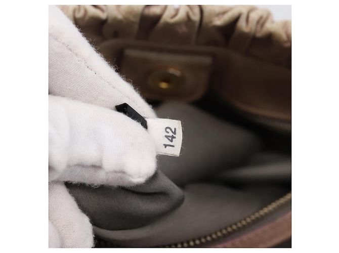 Borsa a mano Miu Miu Vitellolux 2way Beige Gold Auth 199109V D'oro - vista 11