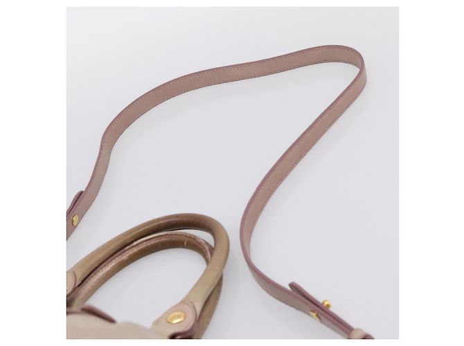 Borsa a mano Miu Miu Vitellolux 2way Beige Gold Auth 199109V D'oro - vista 14