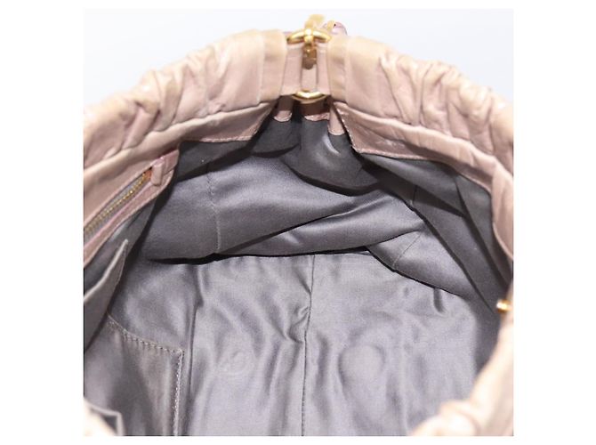 Borsa a mano Miu Miu Vitellolux 2way Beige Gold Auth 199109V D'oro - vista 20