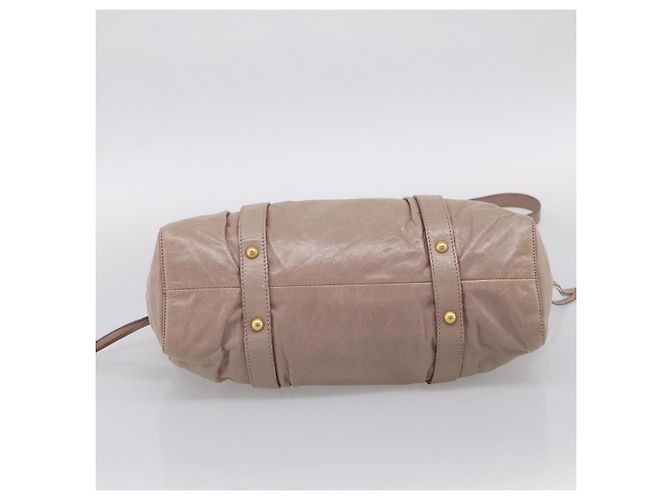 Borsa a mano Miu Miu Vitellolux 2way Beige Gold Auth 199109V D'oro - vista 5