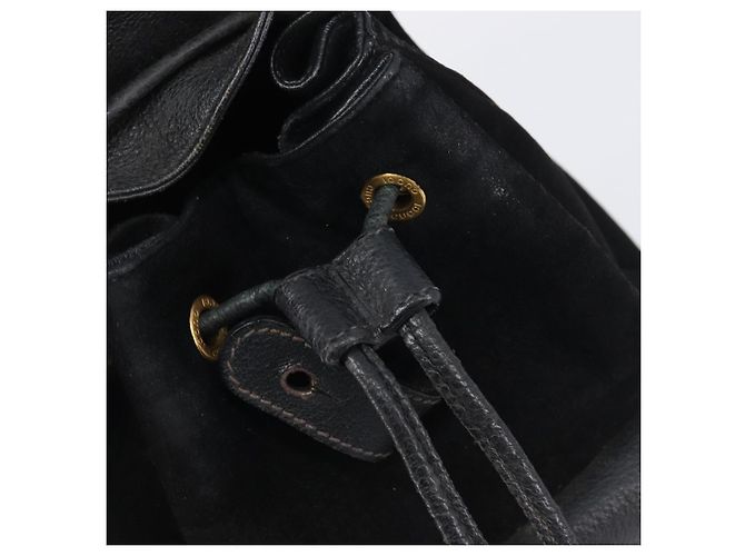 LOUIS VUITTON Sac à dos Bamboo Suede Black Gold 003 1705 0030 LV Auth BA14987 Noir - vue 10