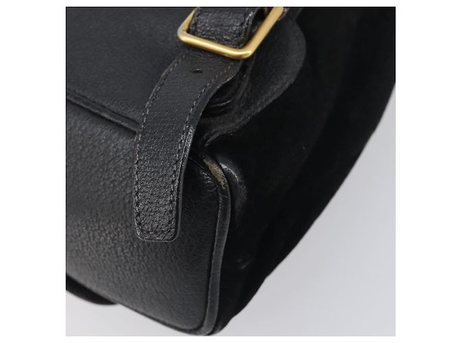 LOUIS VUITTON Sac à dos Bamboo Suede Black Gold 003 1705 0030 LV Auth BA14987 Noir - vue 18