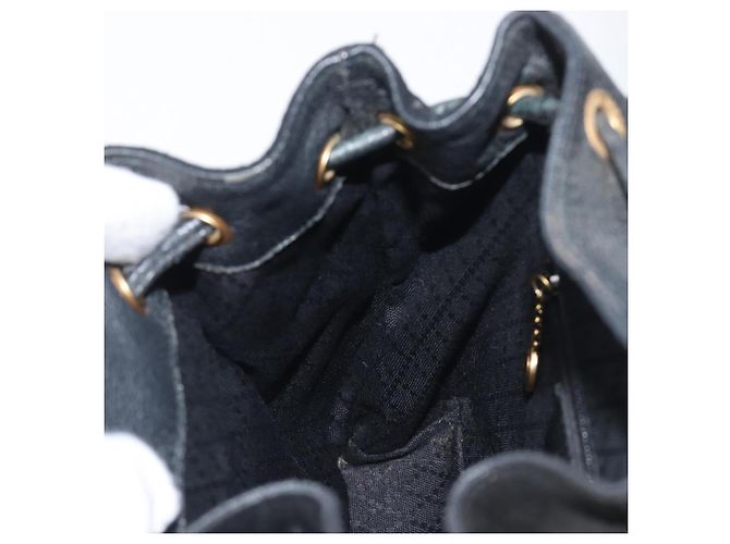 LOUIS VUITTON Sac à dos Bamboo Suede Black Gold 003 1705 0030 LV Auth BA14987 Noir - vue 24