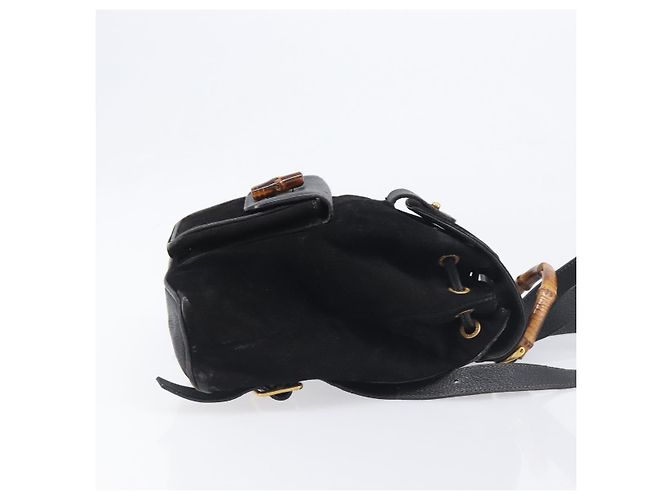 LOUIS VUITTON Sac à dos Bamboo Suede Black Gold 003 1705 0030 LV Auth BA14987 Noir - vue 3