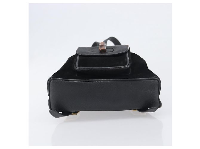 LOUIS VUITTON Sac à dos Bamboo Suede Black Gold 003 1705 0030 LV Auth BA14987 Noir - vue 5