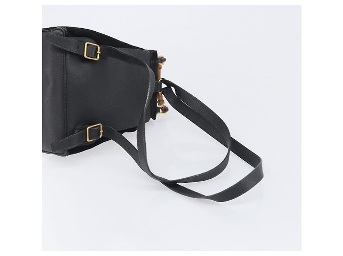 LOUIS VUITTON Sac à dos Bamboo Suede Black Gold 003 1705 0030 LV Auth BA14987 Noir - vue 8