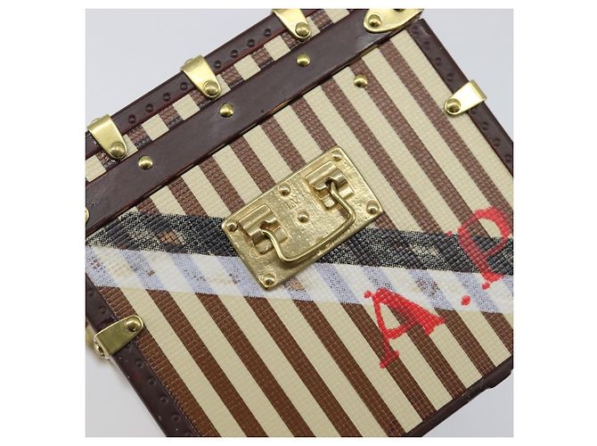 LOUIS VUITTON MALLE COURRIER 1888 Fermacarte Beige Brown M99729 Auth 199165V Marrone - vista 17