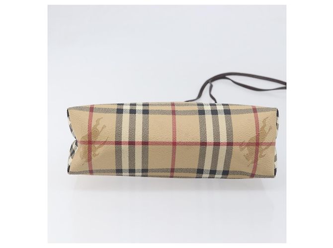 Borsa a tracolla BURBERRY Nova Check PVC Beige Gold Auth 200296 D'oro - vista 5
