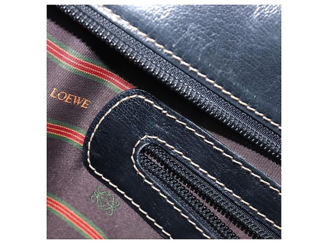 Bolso Tote LOEWE Velazquez de cuero marrón y dorado auténtico 196877 Castaño - vista 12